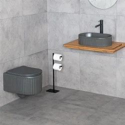 Lena E-W1002MF 49x31 Cm Mat Füme Tezgah Üstü Lavabo Hemen Al