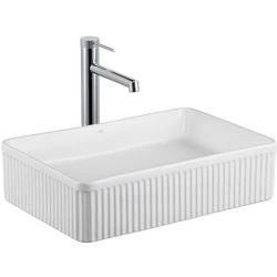 Lena E-W1004MB 50x34 Cm Mat Beyaz Tezgah Üstü Lavabo Hemen Al