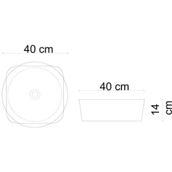 Lena E-W1050MB 40x40 Cm Mat Beyaz Tezgah Üstü Lavabo Hemen Al