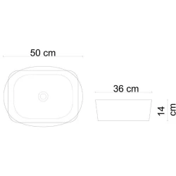 Lena E-W1051MB 50x36 Cm Mat Beyaz Tezgah Üstü Lavabo Hemen Al