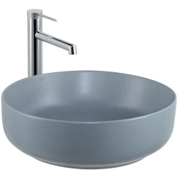 Lena E-W1201MM 44 Cm Mat Mavi Yuvarlak Tezgah Üstü Lavabo Hemen Al