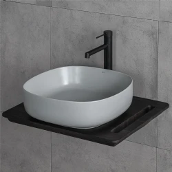 Lena E-W1203MG 44 Cm Mat Gri Kare Tezgah Üstü Lavabo