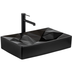 Lena E-W2000MS 56x36 Cm Mat Siyah Tezgah Üstü Lavabo