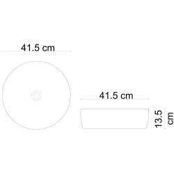 Lena E-W8145 41 Cm Mat Gri-Altın Yuvarlak Tezgah Üstü Lavabo Hemen Al