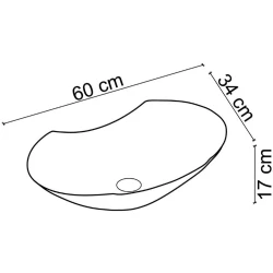 Lena EH-2030AS1 60x34 Cm Parlak Siyah-Altın Çanak Lavabo