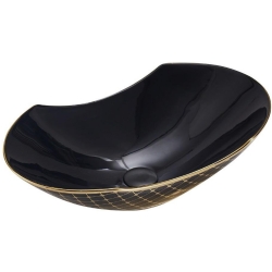 Lena EH-2030AS1 60x34 Cm Parlak Siyah-Altın Çanak Lavabo