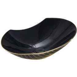 Lena EH-2030AS1 60x34 Cm Parlak Siyah-Altın Çanak Lavabo