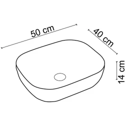 Lena EH-2031AS2 50x40 Cm Parlak Siyah-Altın Çanak Lavabo