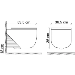 Lena ET-H5110MS Mat Siyah Kanalsız Asma Klozet Takımı
