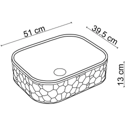 Lena EY-4709 51x40 Cm Tezgah Üstü Lavabo