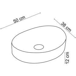 Lena EY-4713 50x38 Cm Tezgah Üstü Lavabo