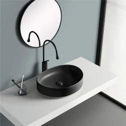 Lena EY-4713MS 50x38 Cm Mat Siyah Tezgah Üstü Lavabo