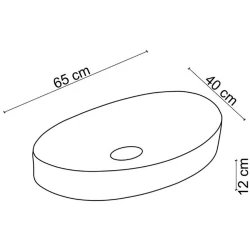 Lena EY-4714MS 65x40 Cm Mat Siyah Tezgah Üstü Lavabo