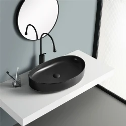 Lena EY-4714MS 65x40 Cm Mat Siyah Tezgah Üstü Lavabo