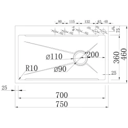 Lena L-ME75-3001NB Siyah Akıllı Mutfak Eviye Seti