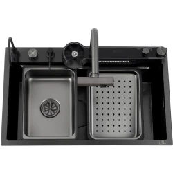 Lena L-ME75-3001NB Siyah Akıllı Mutfak Eviye Seti