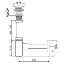 Newarc Corner Altın Delikli Lavabo Sifonu - 760523G