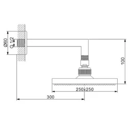Newarc Corner Duvardan Duş Başlığı - 470531