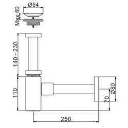 Newarc Corner Süzgeçli Siyah Lavabo Sifonu - 760521B Hemen Al