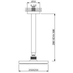 Newarc Corner Tavandan Duş Başlığı - 470532ABS