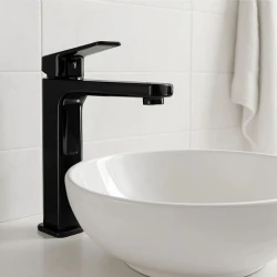 Newarc Drop Siyah Yüksek Lavabo Bataryası - 241001B Hemen Al