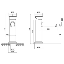Newarc Milan Metalik Gri Lavabo Bataryası - 848521G