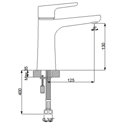 Newarc Newart Siyah Lavabo Bataryası - 150521NB