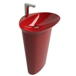 Newarc Stella Parlak Kırmızı Monoblok Lavabo - STE.L.085R Hemen Al