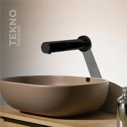 Newarc Teknofotoselli Siyah Ankastre Fotoselli Lavabo Bataryası - 513573B