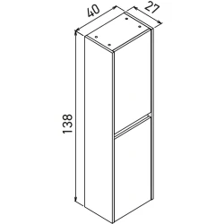 Orka Arno 40 Cm Parlak Gri Boy Dolabı - 3010323