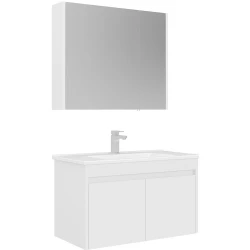 Orka Arno 85 Cm Parlak Beyaz Banyo Dolabı Takımı - 5008789