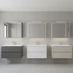 Orka Arno 85 Cm Parlak Gri Banyo Dolabı Takımı - 5008784