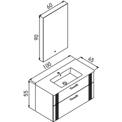 Orka Bari 100 Cm Mat Beyaz Banyo Dolabı Takımı - 5006580