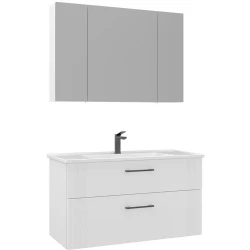 Orka Bari 100 Cm Mat Beyaz Banyo Dolabı Takımı - 5006592