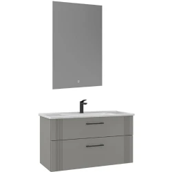 Orka Bari 100 Cm Mat Kaşmir Banyo Dolabı Takımı - 5006582