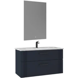 Orka Bari 100 Cm Mat Lacivert Banyo Dolabı Takımı - 5007157