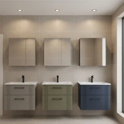 Orka Bari 65 Cm Mat Lacivert Banyo Dolabı Takımı - 5007150