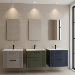 Orka Bari 65 Cm Mat Lacivert Banyo Dolabı Takımı - 5007151