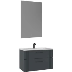 Orka Bari 85 Cm Mat Antrasit Banyo Dolabı Takımı - 5006579