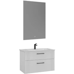 Orka Bari 85 Cm Mat Beyaz Banyo Dolabı Takımı - 5006576