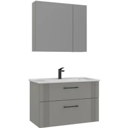 Orka Bari 85 Cm Mat Kaşmir Banyo Dolabı Takımı - 5006590