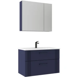 Orka Bari 85 Cm Mat Lacivert Banyo Dolabı Takımı - 5007153