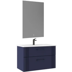 Orka Bari 85 Cm Mat Lacivert Banyo Dolabı Takımı - 5007154