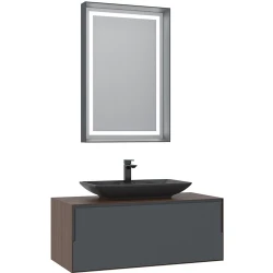 Orka Craft 100 Cm Ceviz-Antrasit Banyo Dolabı Takımı - 5000145