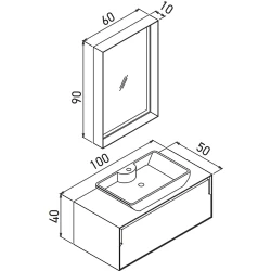 Orka Craft 100 Cm Meşe-Antrasit Banyo Dolabı Takımı - 5000144