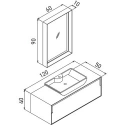 Orka Craft 120 Cm Ceviz-Antrasit Banyo Dolabı Takımı - 5003432