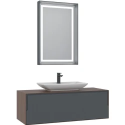 Orka Craft 120 Cm Ceviz-Antrasit Banyo Dolabı Takımı - 5003432