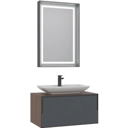 Orka Craft 80 Cm Ceviz-Antrasit Banyo Dolabı Takımı - 5003988