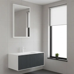 Orka Cube 100 Cm Mat Antrasit Banyo Dolabı Takımı