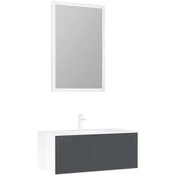 Orka Cube 100 Cm Mat Antrasit Banyo Dolabı Takımı